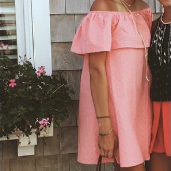 Off the Shoulder Salmon Dress - Picture 3 of 3